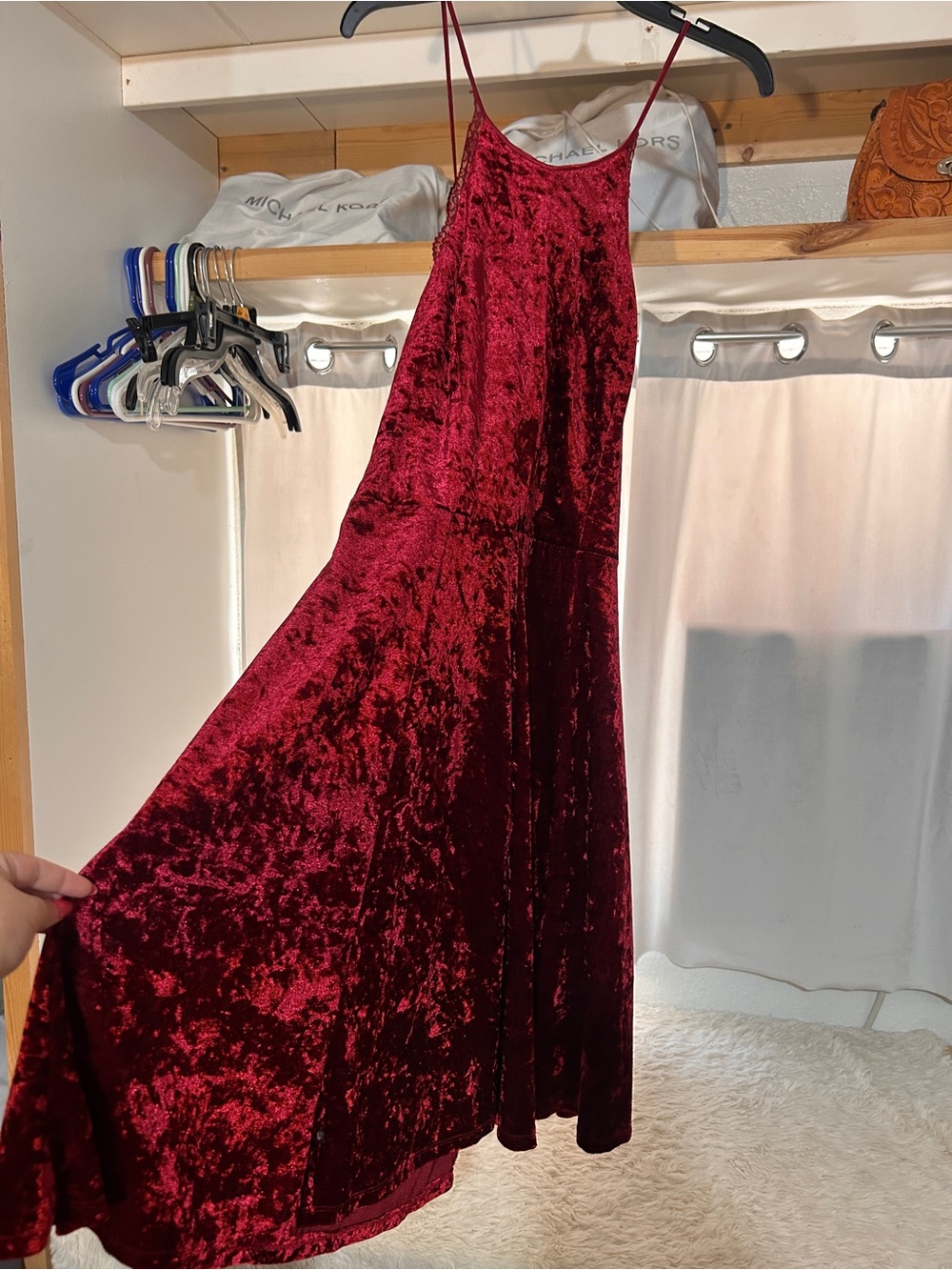 Velvet Burgundy Slip Dress